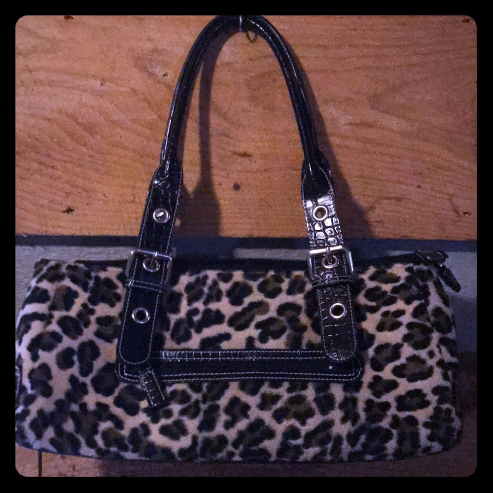 Animal Print Handbag faux fur